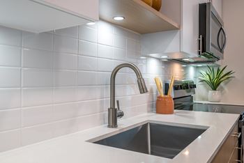 White subway tile backsplash